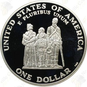 1998 Black Patriots Proof Silver Dollar