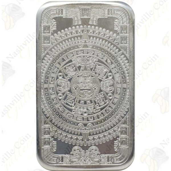 Golden State Mint Cuahtemoc / Aztec Calendar 5-oz silver bar