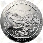 2014 Great Smoky Mountains 5 oz. ATB Silver Coin – Uncirculated