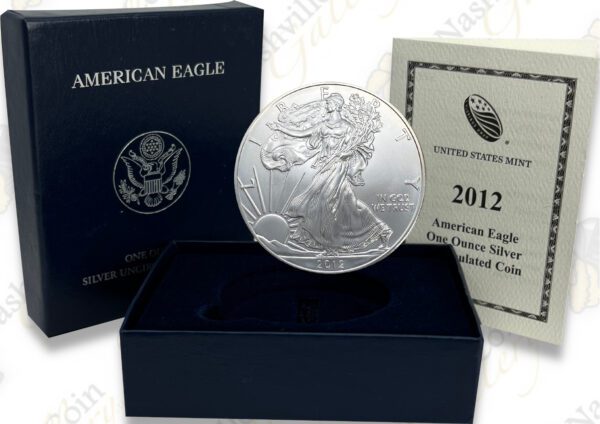 2012 W U.S Mint American Eagle One Ounce Silver Proof Coin w/Original Box & COA 