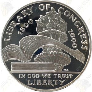 2000 Library of Congress Proof Silver Dollar