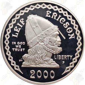 2000 Leif Ericson Proof Commemorative Silver Dollar