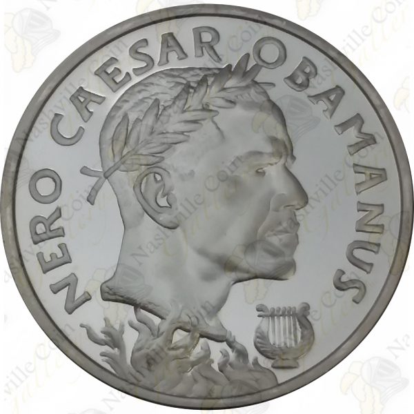 2017 1 oz .999 fine Silver Shield   Caesar Obamanus Bu bullion velvet case 