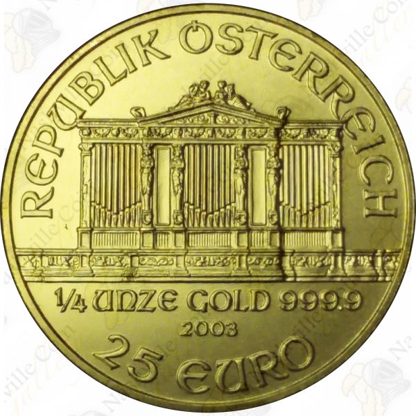 Austria 1/4 oz .9999 fine gold Philharmonic