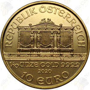 Austria 1/10 oz .9999 fine gold Philharmonic