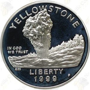 1999 Yellowstone Proof Silver Dollar