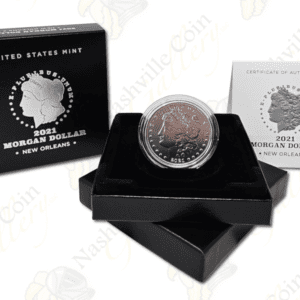 2021-O Morgan Silver Dollar with box and COA -- .858 oz pure silver.