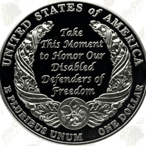 2010 Disabled Veterans Commemorative Proof Silver Dollar