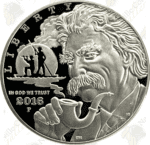 2016 Mark Twain Commemorative Proof Silver Dollar Obverse