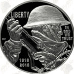 2018 World War I Commemorative Proof Silver Dollar