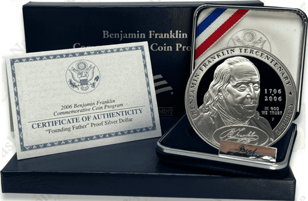 2006 Benjamin Franklin "Founding Father" Proof Silver Dollar
