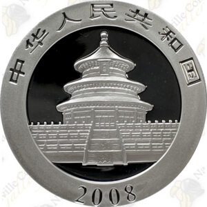 2008 1 OZ CHINESE SILVER PANDA – 10 YUAN – UNCIRCULATED – SKU #10408