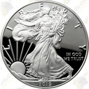 2019 1 OZ PROOF SILVER EAGLE WITH BOX AND COA