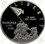 2005 Marine Corps Proof Silver Dollar