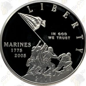 2005 Marine Corps Proof Silver Dollar