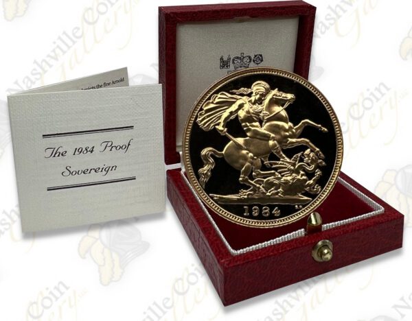 1984 Great Britain Proof Gold Sovereign with box & COA