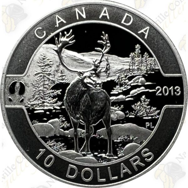 2013 $10 1/2 oz O’Canada Caribou Proof .999 Silver Coin