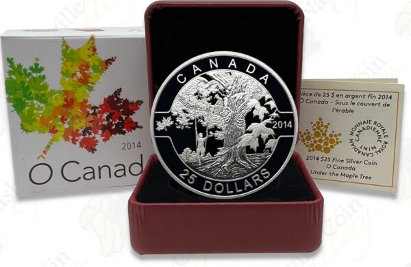 2014 $25 1 oz O'Canada Under the Maple Tree Proof .999 Silver Coin