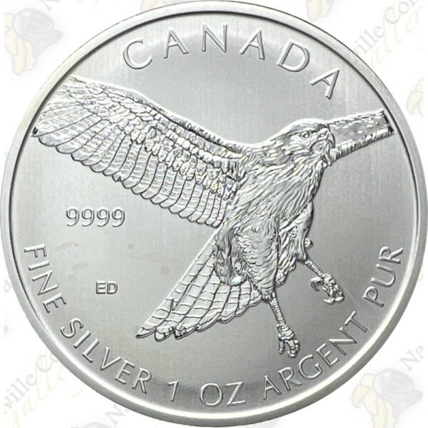 2015 Canada 1 oz. .9999 Fine Silver Red-Tailed Hawk- BU