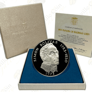 1973 Panama Proof Silver 20 Balboa (Box & COA)