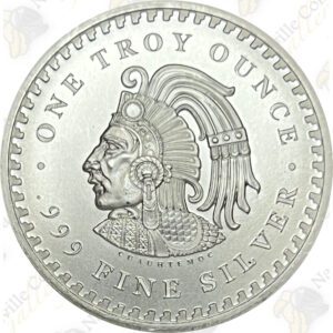 Golden State Mint Cuauhtemoc / Aztec Calendar 1 oz .999 fine silver round