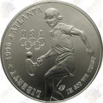 1996-D Olympics Women's Tennis Uncirculated Silver Dollar (Box & COA)