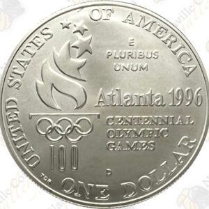 1996-D Olympics Women's Tennis Uncirculated Silver Dollar (Box & COA)
