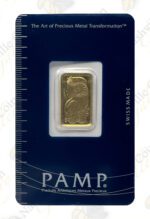 PAMP Fortuna 5 gran ,9999 fine gold bar in assay card