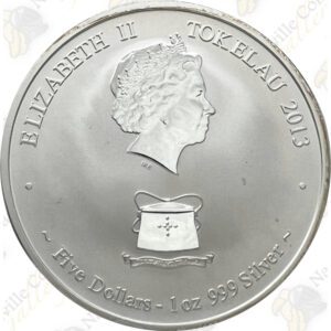 2013 Tokelau 1 oz .999 Fine Silver Year of the Snake - Uncirculated