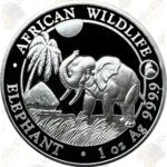 2017 Somalia Silver Elephant - 1 oz .9999 Fine Silver