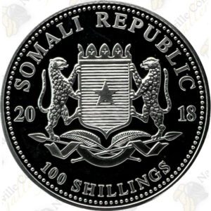2018 Somalia Silver Elephant - 1 oz .9999 Fine Silver