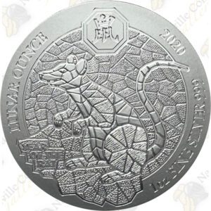 2020 Rwanda Lunar Ounce 1 oz .999 Fine Silver Year of the Rat