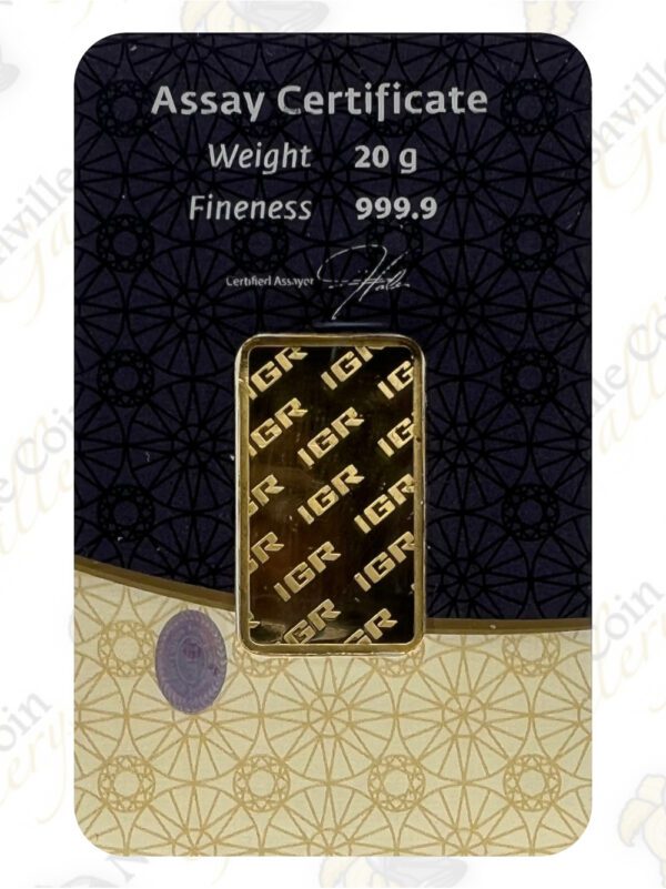 20 gram Gold bar (Random Brand) - with Assay card