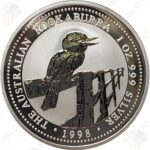 1998 Australian Kookaburra - 1 ounce .999 Fine Silver