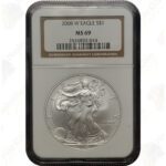 2008-W Burnished Uncirculated American Silver Eagle -- NGC MS69