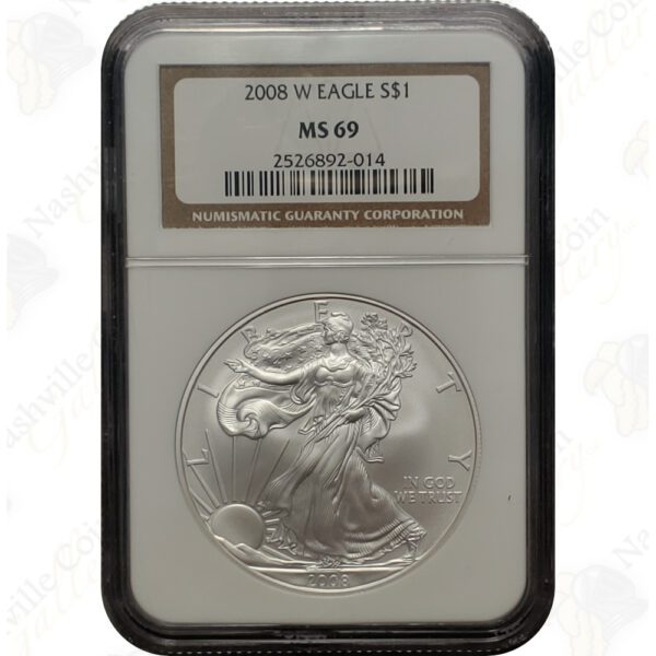 2008-W Burnished Uncirculated American Silver Eagle -- NGC MS69