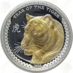 2022 Palau 1 oz silver Year of the Tiger (Gilded)