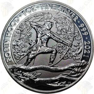 2021 Great Britain "Myths & Legends" series 1 oz silver Robin Hood