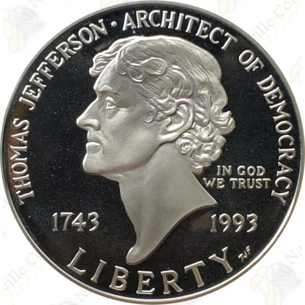 1993 Thomas Jefferson Proof Silver Dollar