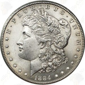 1884-CC Morgan Silver Dollar, Raw Uncirculated