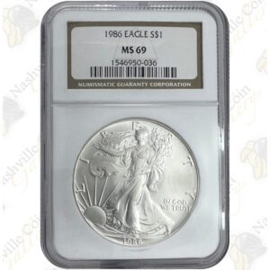 NGC Certified BU American Silver Eagles (Labels may vary)