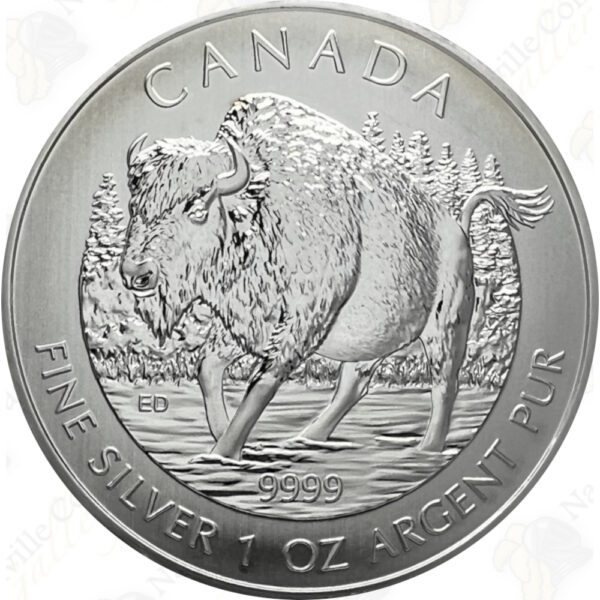2013 Canada 1 oz. .9999 Fine Silver Wood Bison