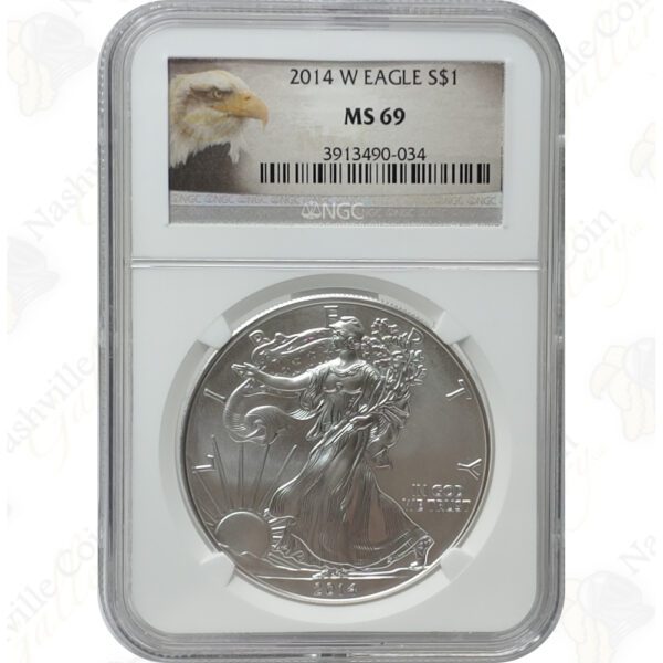 2014-W Burnished Uncirculated American Silver Eagle -- NGC MS69