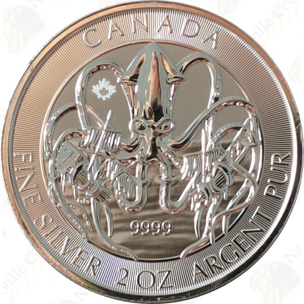 2020 Canada 2 oz .9999 fine silver Kraken