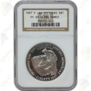 1997 Law Enforcement Commemorative Silver Dollar -- NGC PF69 Ultra Cameo