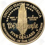 US $5 gold commemorative coin, random design -- .2419 oz pure gold
