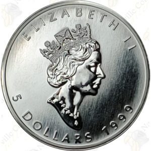 1999 Canada 1 oz .9999 fine silver Maple Leaf