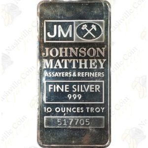 Johnson Matthey 10 oz .999 fine silver bar