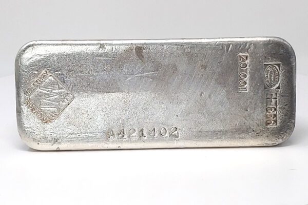 Johnson Matthey 100 oz .999 fine silver bar