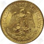 Mexico 2 pesos gold -- .0482 oz pure gold
